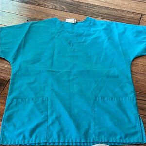 Teal V-Neck Women's Short Sleeve Top